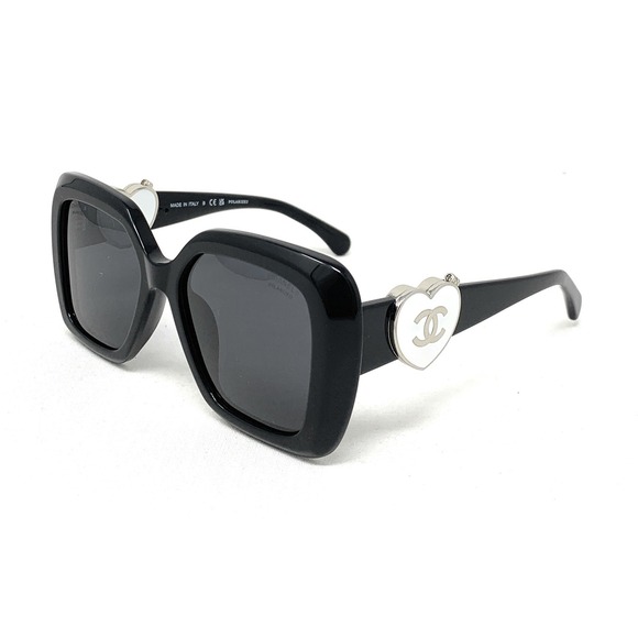 CHANEL Accessories - CHANEL Women's Polarized Sunglasses CH5518A 501/T8 Black Silver Grey 54mm